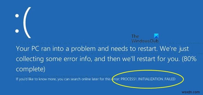 PROCESS1_INITIALIZATION_FAILED, 0x0000006B, หน้าจอสีน้ำเงินใน Windows 10 