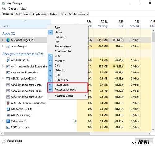 ค้นหา Power Hogs และแอพที่ใช้แบตเตอรี่สูงด้วย Task Manager ใน Windows 10 