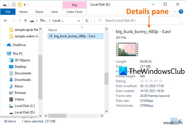 วิธีแสดงบานหน้าต่างรายละเอียดใน File Explorer ของ Windows 10 