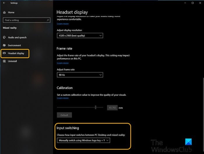 วิธีเปลี่ยน Desktop และ Windows Mixed Reality Input Switching ใน Windows 10 