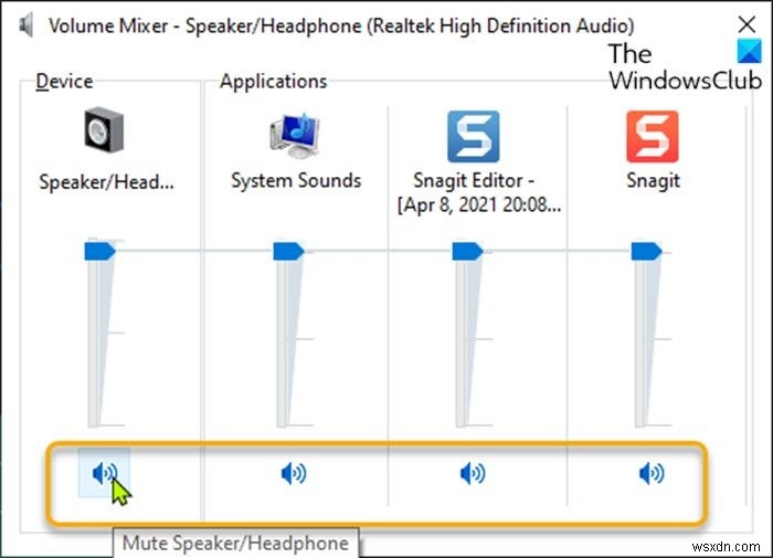 วิธีปิดเสียงหรือเปิดเสียงระดับเสียงใน Windows 11/10 