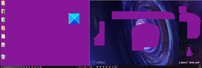 Fix Desktop เปลี่ยนเป็นสีชมพูหรือสีม่วงใน Windows 11/10 