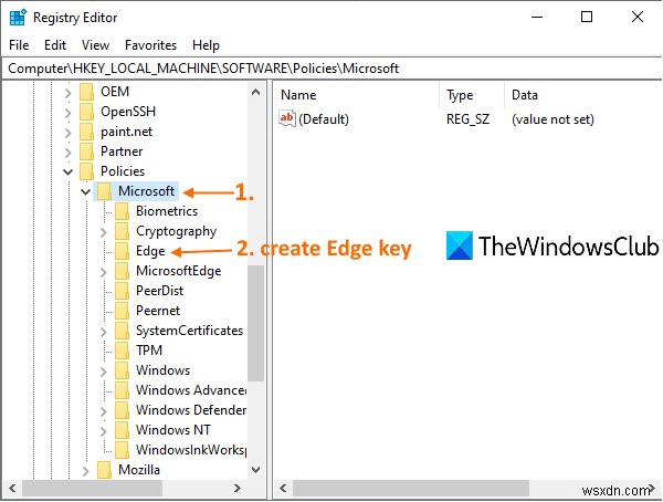 ปิดใช้งาน Web Capture ใน Microsoft Edge โดยใช้ Registry ใน Windows 10 