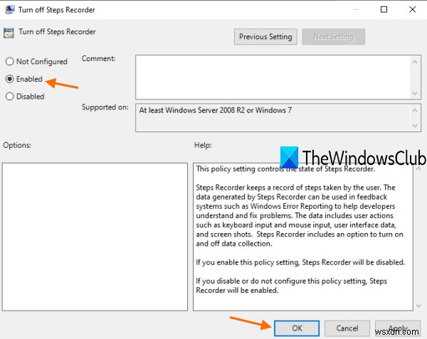 วิธีปิดการใช้งานตัวบันทึกขั้นตอนใน Windows 10 