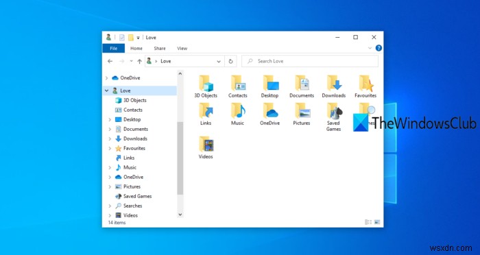 วิธีเพิ่มโฟลเดอร์โปรไฟล์ผู้ใช้ไปยังบานหน้าต่างนำทางของ Windows 10 File Explorer 