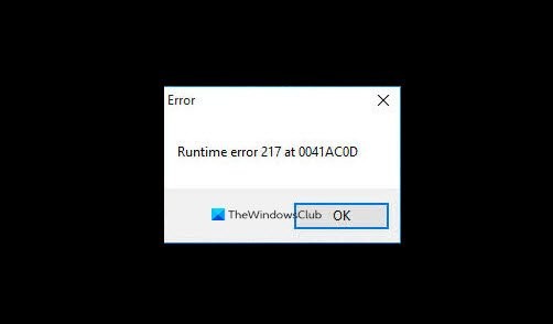 วิธีแก้ไข Runtime Error 217 บน Windows 11/10 
