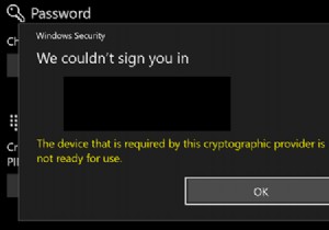 อุปกรณ์ที่ผู้ให้บริการเข้ารหัสนี้ต้องการไม่พร้อมใช้งาน 