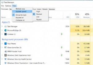 วิธีเปลี่ยนความเร็ว Task Manager Data Update ใน Windows 10 