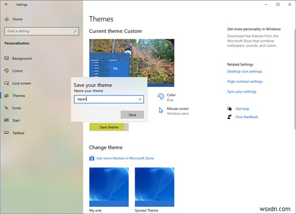 วิธีสร้าง บันทึก ใช้ ลบ Themes ใน Windows 11/10 