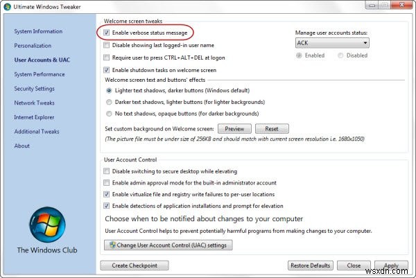 เปิดใช้งานข้อความสถานะโดยละเอียดหรือรายละเอียดสูงใน Windows 11/10 