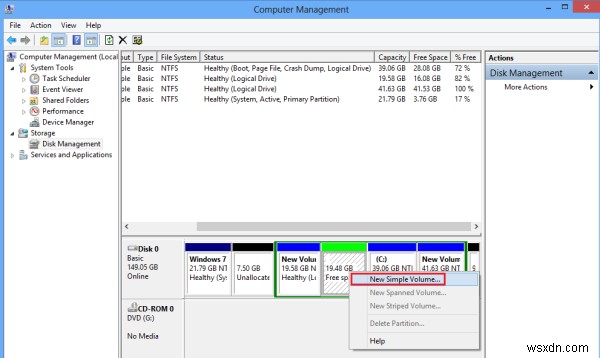 สร้างใหม่ ปรับขนาด ขยายพาร์ติชั่นโดยใช้ Disk Management Tool ใน Windows 11/10 