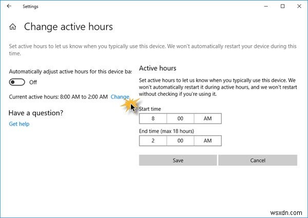วิธีกำหนดค่าและใช้งาน Active Hours ใน Windows 11/10 