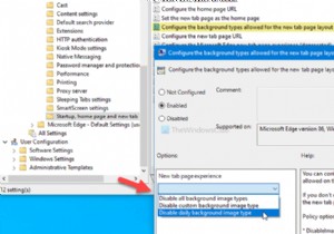วิธีปิดใช้งานประเภทพื้นหลังรูปภาพสำหรับหน้าแท็บใหม่ของ Edge 