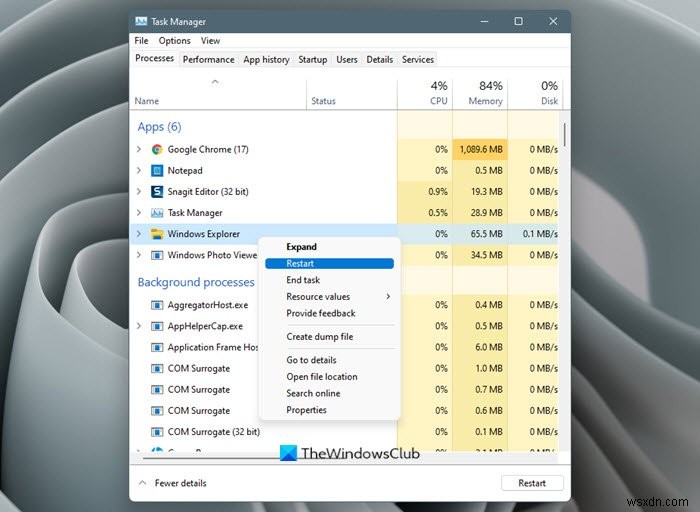 วิธีรีสตาร์ท Windows File Explorer อย่างง่ายดายใน Windows 11/10 