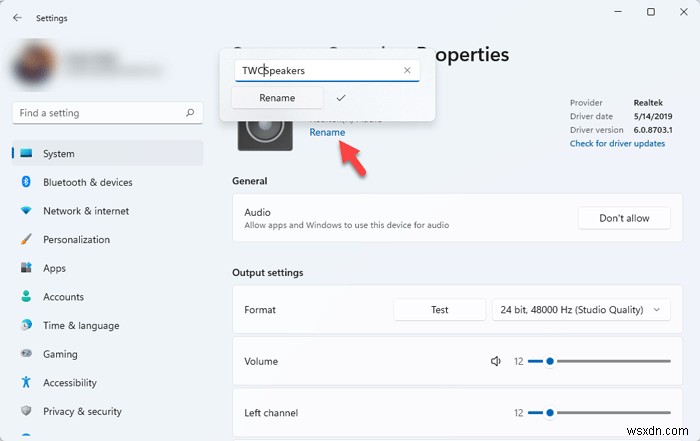 วิธีเปลี่ยนชื่ออุปกรณ์เสียงใน Windows 11/10 