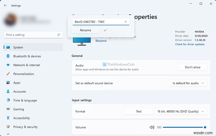 วิธีเปลี่ยนชื่ออุปกรณ์เสียงใน Windows 11/10 