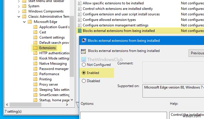 วิธีป้องกันไม่ให้ผู้ใช้ติดตั้งส่วนขยายใน Microsoft Edge 