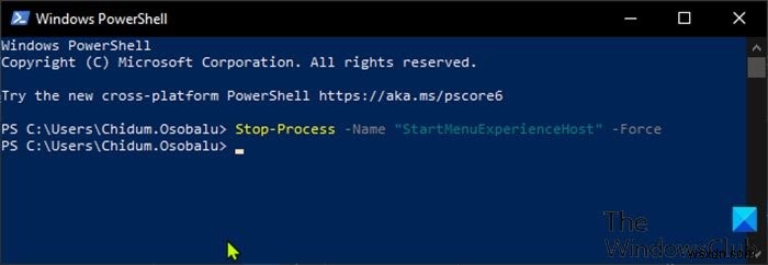 วิธีรีสตาร์ท StartMenuExperienceHost.exe โดยใช้ Command Prompt หรือ PowerShell บน Windows 10 