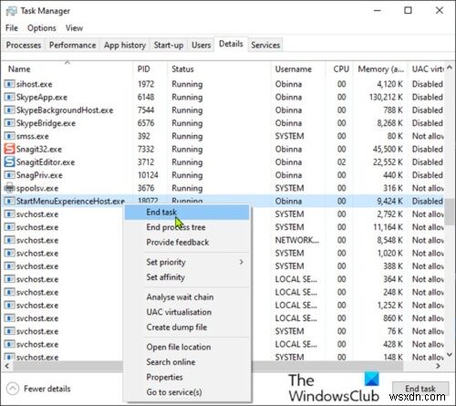 วิธีรีสตาร์ท StartMenuExperienceHost.exe โดยใช้ Command Prompt หรือ PowerShell บน Windows 10 