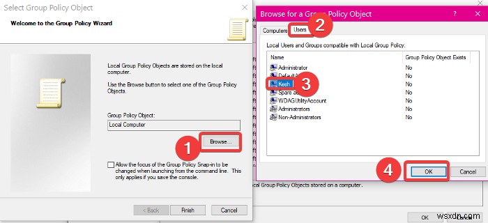 วิธีการใช้ Local Group Policy กับผู้ใช้เฉพาะใน Windows 11/10 