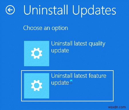 วิธีถอนการติดตั้งการอัปเดตคุณภาพหรือการอัปเดตฟีเจอร์ล่าสุดใน Windows 11/10 