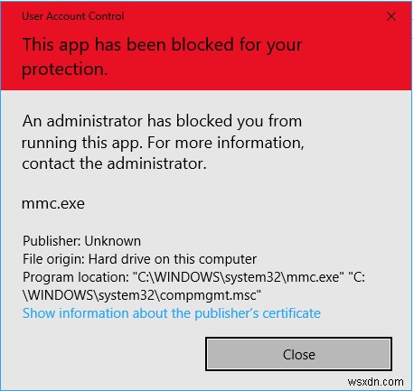 แอป MMC.exe ถูกบล็อกสำหรับการป้องกันของคุณใน Windows 11/10 