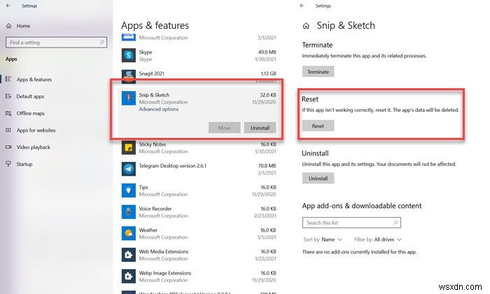 Snip and Sketch ไม่ทำงานหรือค้างใน Windows 11/10 