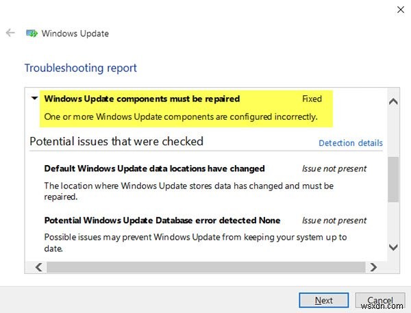 คอมโพเนนต์ Windows Update ต้องได้รับการซ่อมแซมข้อผิดพลาดใน Windows 11/10 