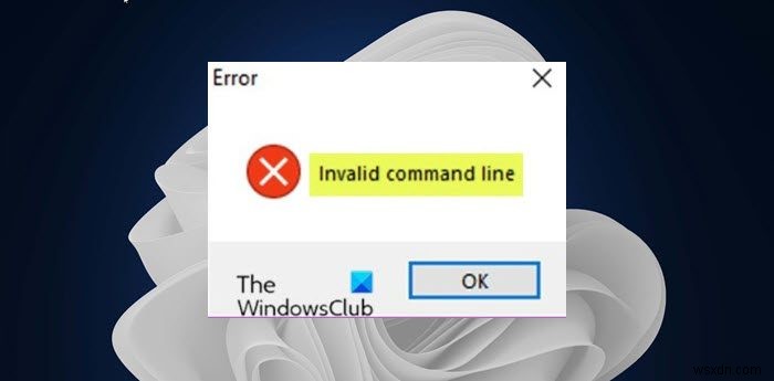 แก้ไขข้อผิดพลาดในการเริ่มต้นบรรทัดคำสั่งที่ไม่ถูกต้องใน Windows 11/10 