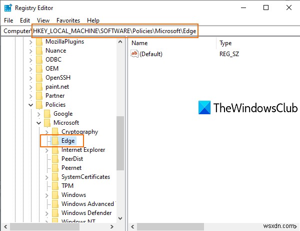 ปิดใช้งานแท็บแนวตั้งใน Microsoft Edge โดยใช้ Registry ใน Windows 10 