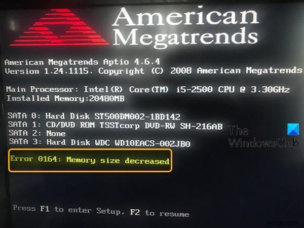 ข้อผิดพลาด 0164 ขนาดหน่วยความจำลดลง – ปัญหา RAM บนคอมพิวเตอร์ Windows 10 