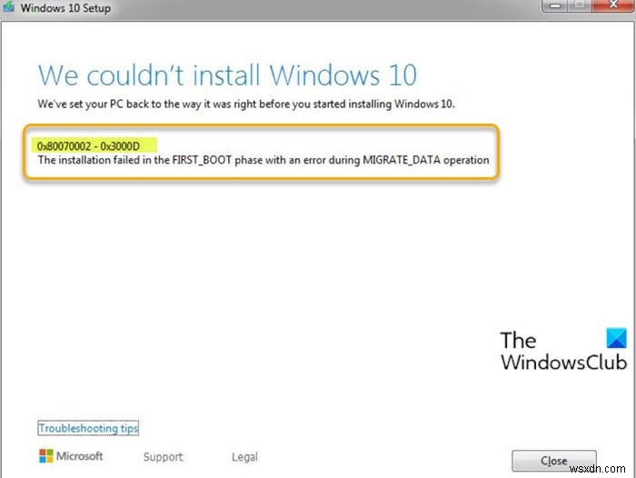 แก้ไขข้อผิดพลาดการติดตั้งการอัพเกรด Windows 0x80070002 – 0x3000D 