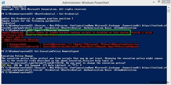 PowerShell:ไม่สามารถโหลดไฟล์ได้เนื่องจากสคริปต์การรันถูกปิดใช้งานบนระบบนี้ 