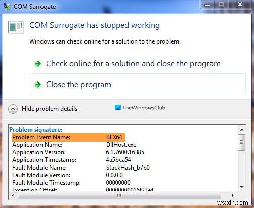 แก้ไขปัญหาชื่อเหตุการณ์ BEX64 ใน Windows 10 