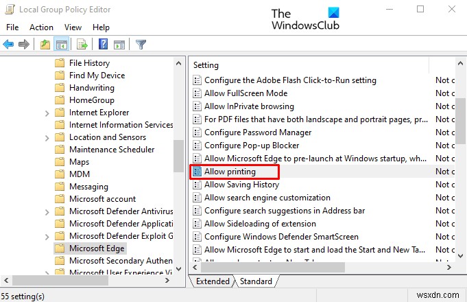 วิธีเปิดหรือปิดการพิมพ์ใน Microsoft Edge บน Windows 10 