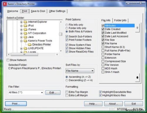 วิธีพิมพ์รายการไฟล์ในโฟลเดอร์ใน Windows 11/10 