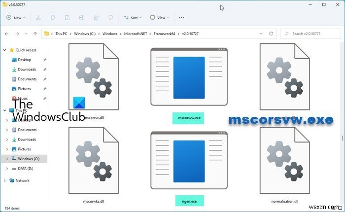 mscorsvw.exe ใน Windows 11/10 คืออะไร 