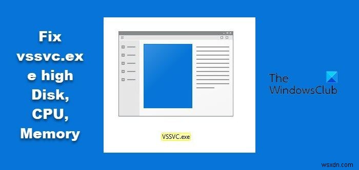vssvc.exe คืออะไร แก้ไข vssvc.exe ดิสก์สูง, CPU, การใช้หน่วยความจำใน Windows 11/10 