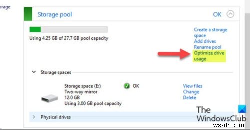 วิธีเพิ่มประสิทธิภาพการใช้งานไดรฟ์ใน Storage Pool สำหรับพื้นที่เก็บข้อมูลใน Windows 11/10 