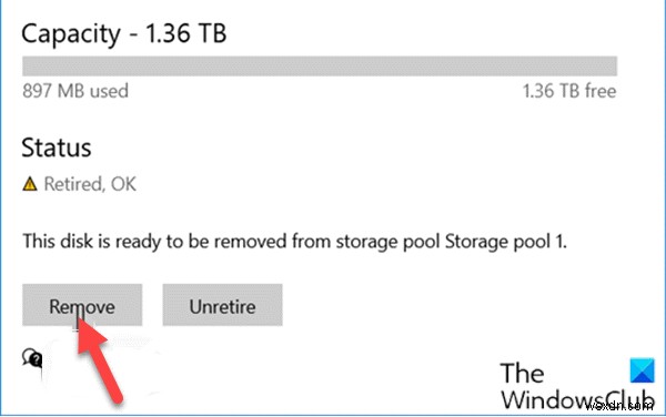 วิธีลบไดรฟ์ออกจาก Storage Pool สำหรับพื้นที่เก็บข้อมูลใน Windows 11/10 