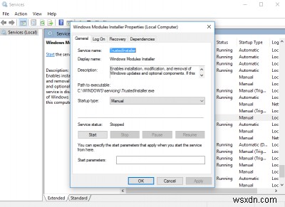 ผู้ปฏิบัติงานตัวติดตั้งโมดูล Windows (TiWorker.exe) การใช้งาน CPU และดิสก์สูง 