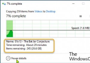 วิธีแสดงรายละเอียดน้อยลงหรือมากขึ้นในกล่องโต้ตอบการถ่ายโอนไฟล์ใน Windows 10 