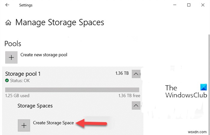 วิธีสร้างพื้นที่เก็บข้อมูลสำหรับพูลหน่วยเก็บข้อมูลใน Windows 10 