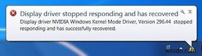 ไดรเวอร์โหมดเคอร์นัลของ NVIDIA หยุดตอบสนองและกู้คืนแล้ว 