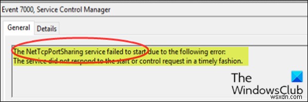 ไม่สามารถเริ่มบริการ NET.TCP Port Sharing บน Windows 11/10 