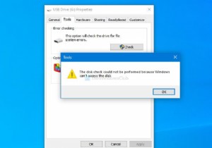 ไม่สามารถตรวจสอบดิสก์ได้เนื่องจาก Windows ไม่สามารถเข้าถึงดิสก์ได้ 