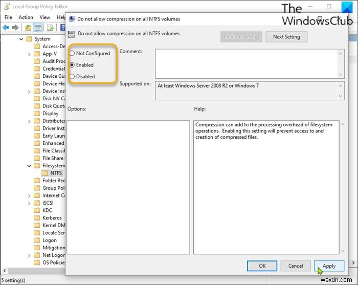 วิธีเปิดหรือปิดการบีบอัดไฟล์ NTFS ใน Windows “/10 