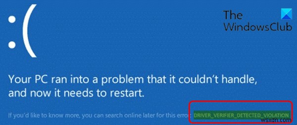 แก้ไขข้อผิดพลาด DRIVER VERIFIER DETECTED VIOLATION Blue Screen ใน Windows 10 