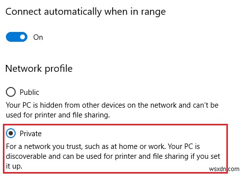 Windows ไม่มีโปรไฟล์เครือข่ายสำหรับอุปกรณ์นี้ 