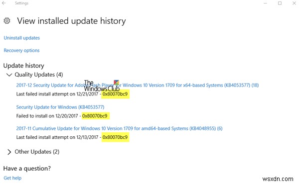 แก้ไขข้อผิดพลาด Windows Update 0x80070BC9 บน Windows 11/10 